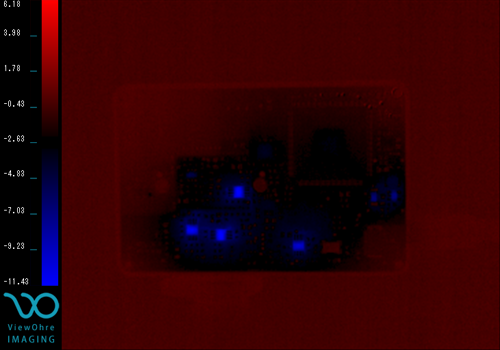 差分熱画像＿電子基板・温度低下ポイント
